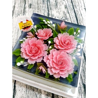 Set7 Bộ Kim Làm Thạch 3D Hoa Hồng Cánh lượn-Hồng Mến Jelly 5 kim