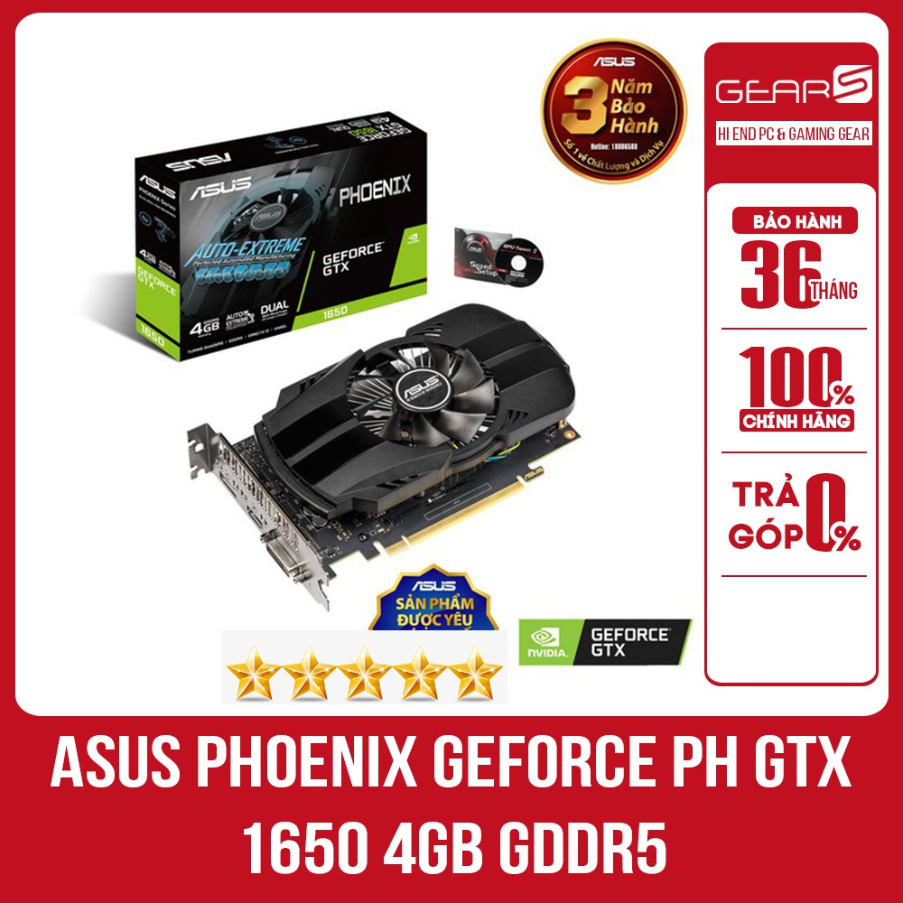 Card Màn Hình ASUS Phoenix GeForce PH GTX 1650 4GB GDDR5 - Bảo hành Chính hãng 36 Tháng