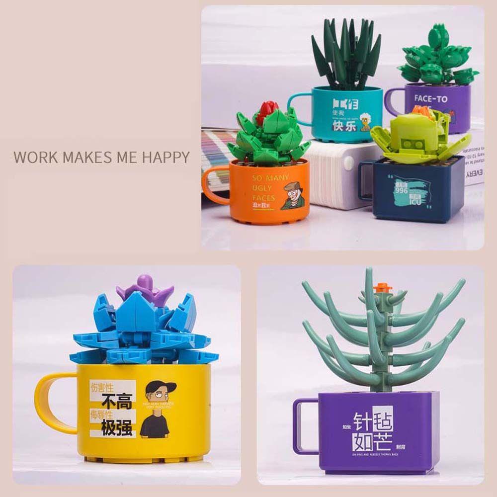 Mô Hình Đồ Chơi Lắp Ráp Chậu Cây Mọng Nước Bằng ABS Dành Cho Trẻ Em