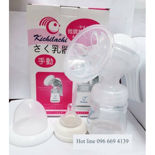 Máy hút sữa bằng tay Kichi - tặng kèm 6 túi trữ sữa 100ml ( chính hãng )