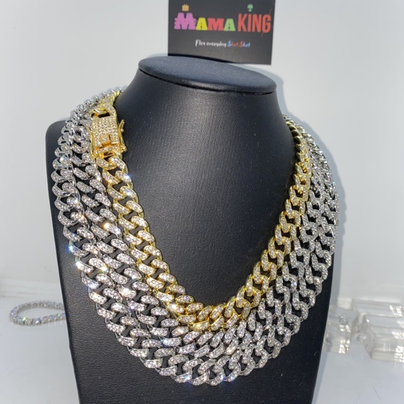 DÂY CHUYỀN ĐÍNH ĐÁ UNISEX HIPHOP CUBAN CHAIN v1 MAMA KING