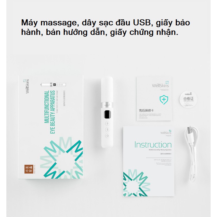 Máy massage mắt Xiaomi WellSkins MY300 - Máy massage mắt cầm tay đa chế độ