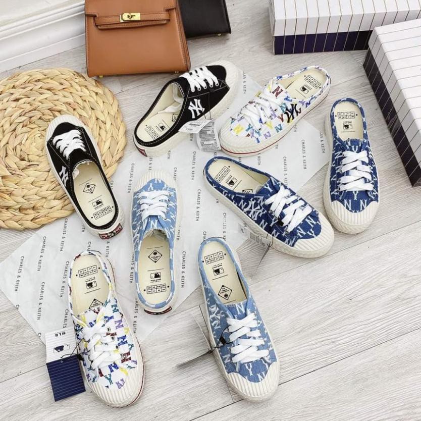 Giày Sục NY ⚡️𝐅𝐑𝐄𝐄 𝐒𝐇𝐈𝐏⚡️ Giày Sục Nữ Đạp Gót NY Họa Tiết Mới 2021 hàng cao cấp