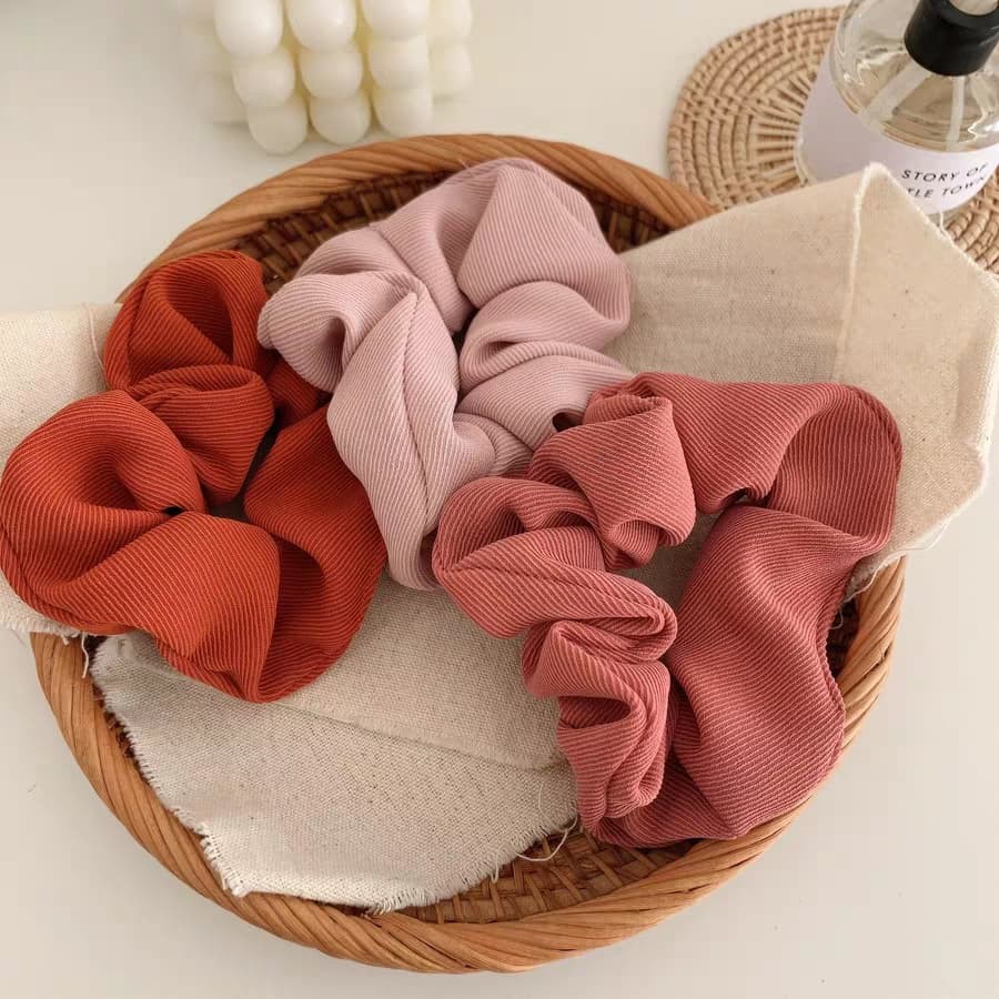 Chun buộc tóc scrunchie màu vintage hottrend