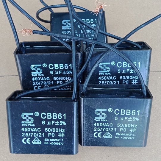Tụ quạt công nghiệp, mô tơ nhỏ 5uF, 6uF-450V