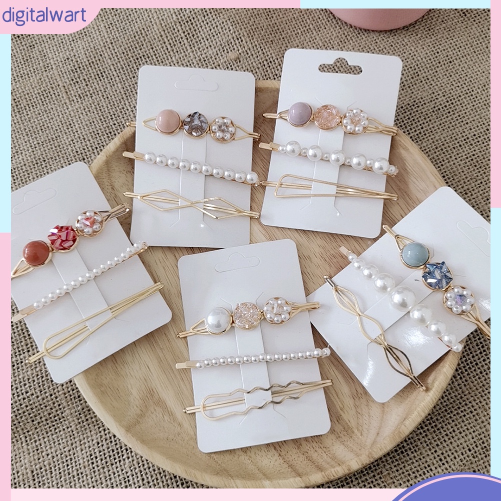 Bộ 3 kẹp tóc đính ngọc trai giả thời trang dành cho nữ