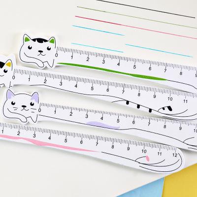 thước kẻ mèo nằm trắng TH30 thước kẻ cute thước kẻ dễ thương 12 cm