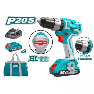 Máy khoan pin TOTAL 20V không chổi than TIDLI20608
