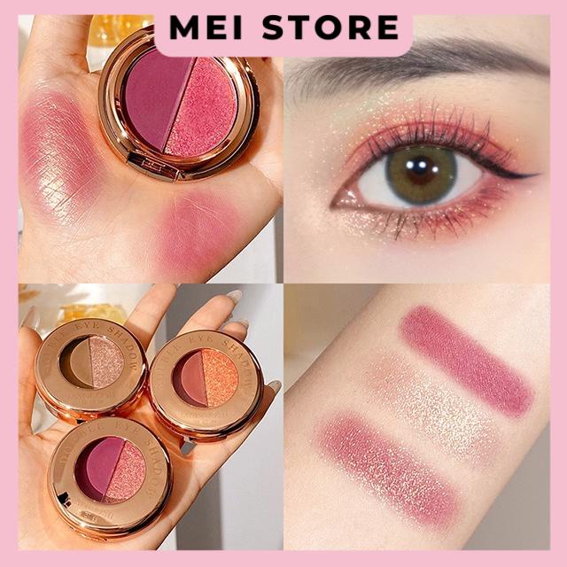 Bảng Phấn Mắt Má Hồng Bắt Sáng MANCOSIE 2 Màu Mềm Lung Linh 3g