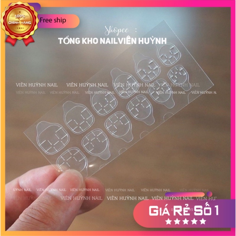 set 50 tờ keo 2 mặt silicon, 1 tờ gồm 12 miếng dán