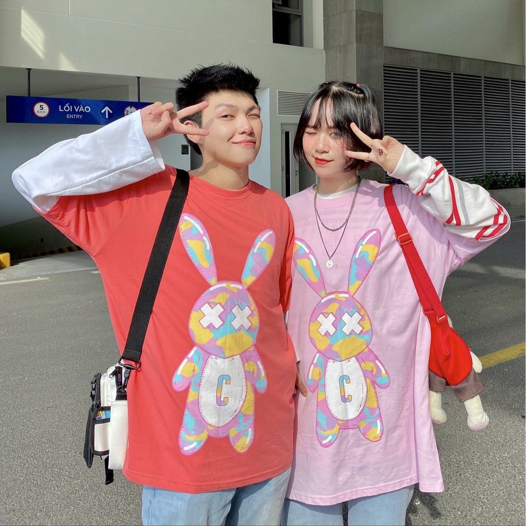 Áo Thun Tay Lỡ Form Rộng GUMMY RABBIT Form Rộng Unisex (Ảnh Thật)