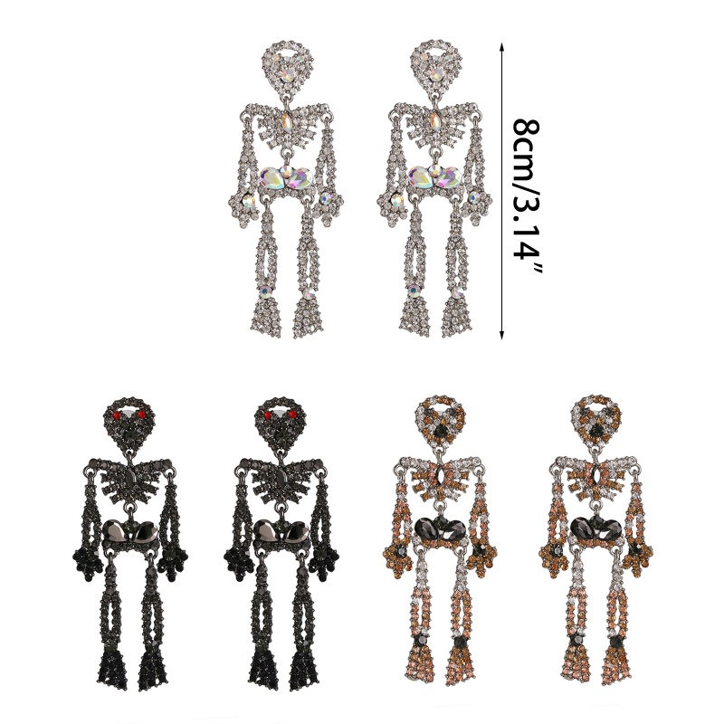 Youyo Bông Tai Hình Đầu Lâu Đính Kim Cương Giả Sáng Tạo Cho Nữ Gi