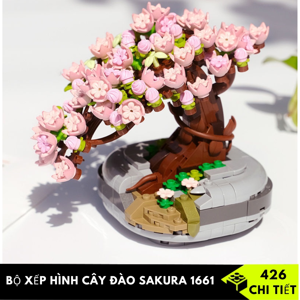 Đồ chơi mô hình xếp hình lắp ráp bó hoa Sakura Sen đá LOZ 1661 1662