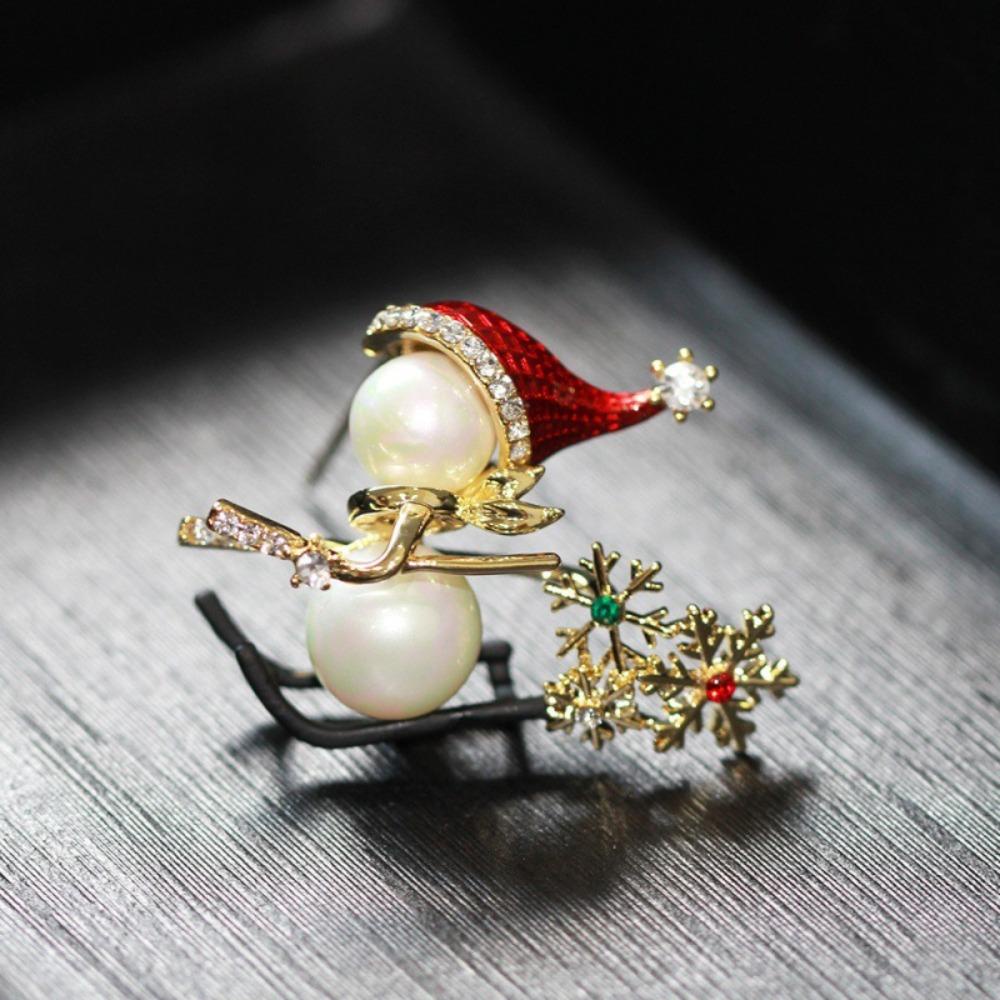 Huy Hiệu Cài Áo Hình Hoa Tuyết Giáng Sinh Bằng Hợp Kim Tráng Men Dễ Thương Sáng Tạo VANES1