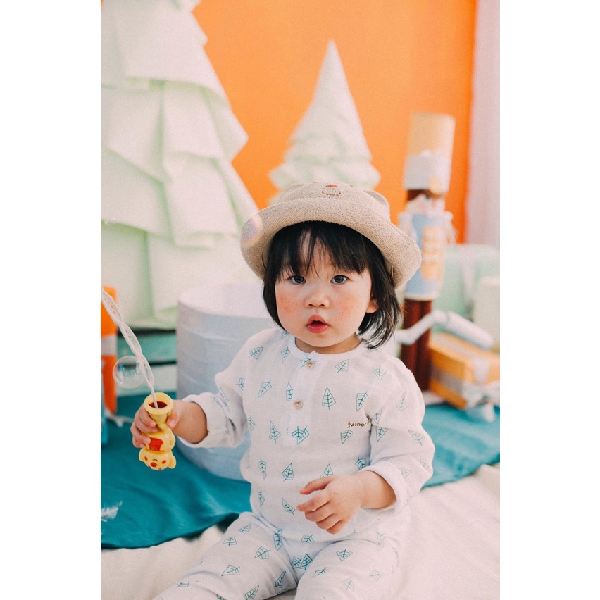 Bộ dài tay bổ trụ xô họa tiết Father Care cho bé