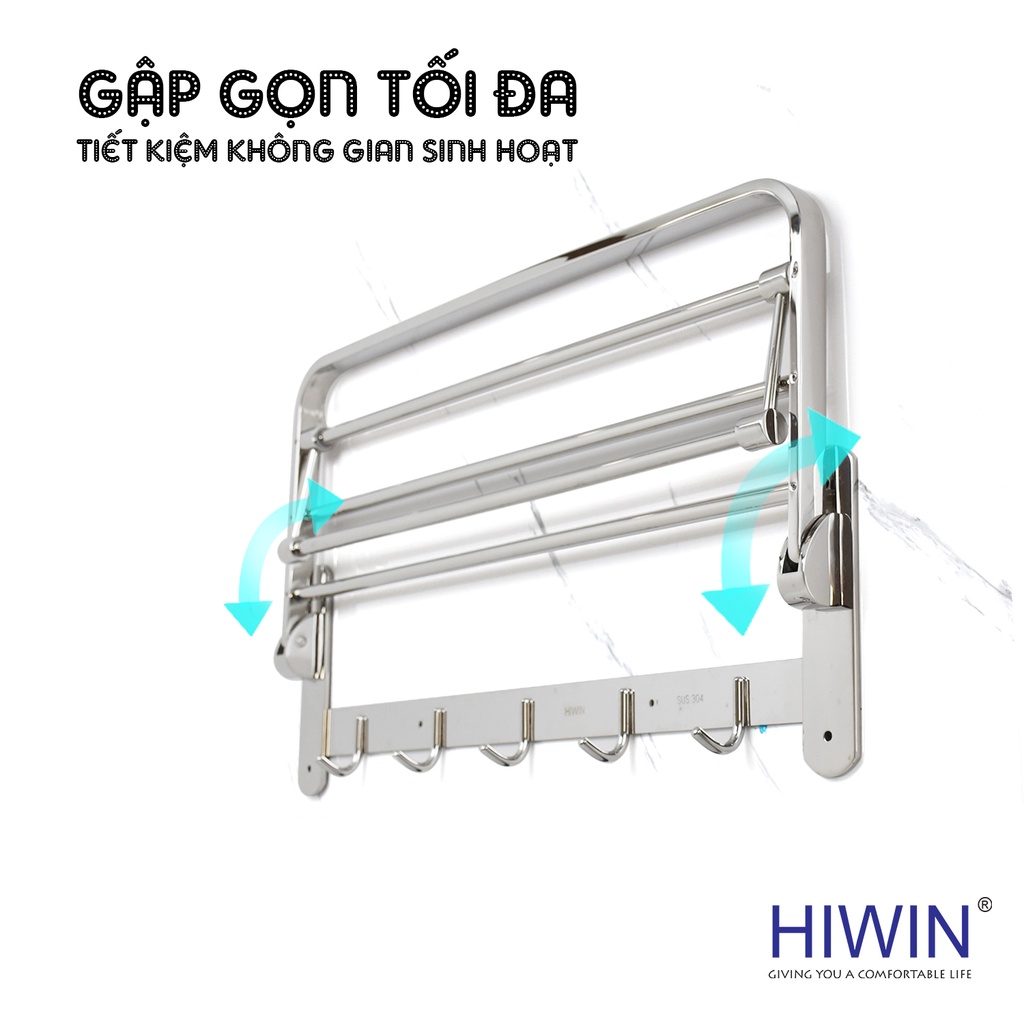 Giàn treo khăn, giá treo khăn di động inox 304 cao cấp HIWIN Y-012