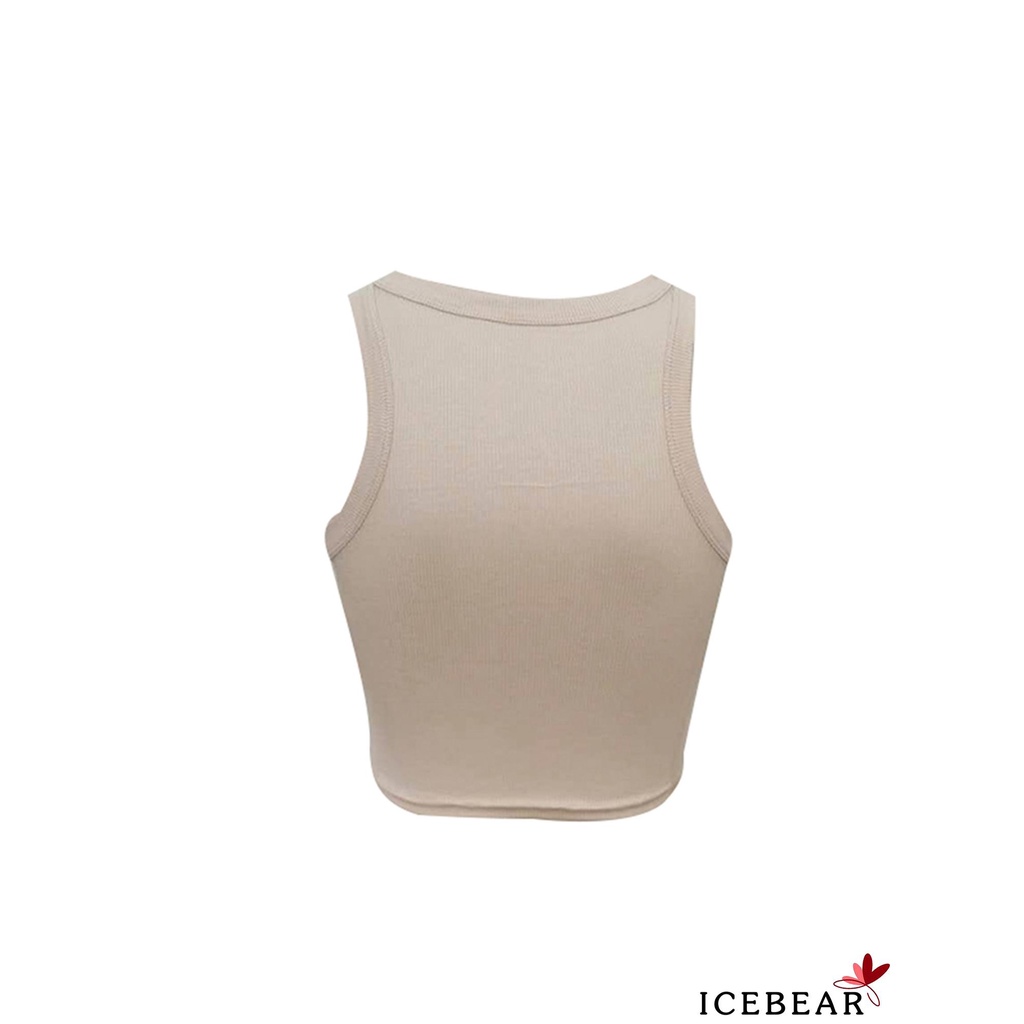 Áo Lửng Không Tay Màu Trơn Thời Trang Cho Nữ