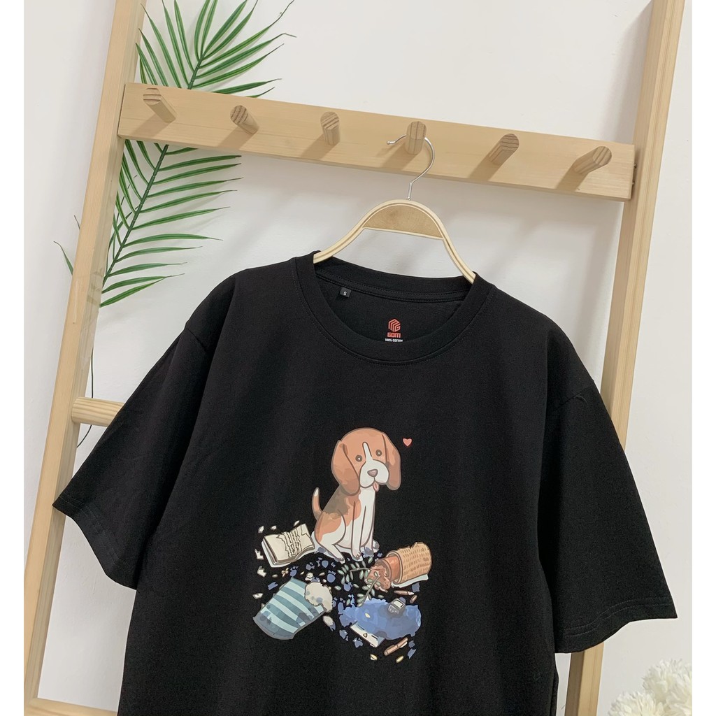 Áo thun nữ form rộng freesize dưới 75kg, áo phông Gom cún quậy Cotton MỀM- MỊN- MÁT, không mỏng, thấm hút mồ hôi