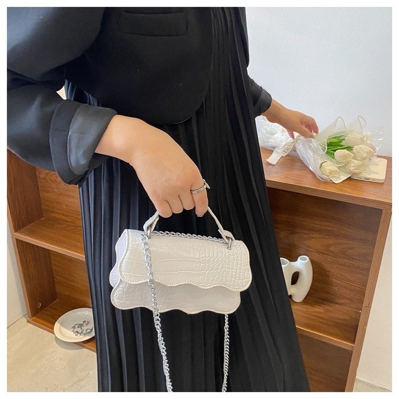 One Túi Đeo Vai Hình Vuông Nhỏ Họa Tiết Da Cá Sấu Màu Trơn Đơn Giản Cho Nữ NB00138 2022