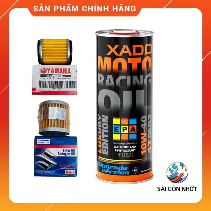 [TẶNG LỌC NHỚT] V3 2022 Dầu nhớt Tổng Hợp Xado Racing 10W40 + Lọc nhớt Suzuki, Yamaha ( chiếc lẻ )