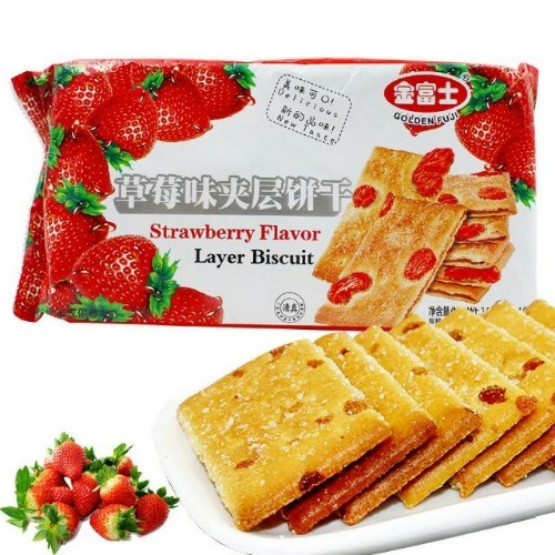 Bánh Quy Nhật Vị Dâu Strawberry Layer Biscuit (Gói 140g)
