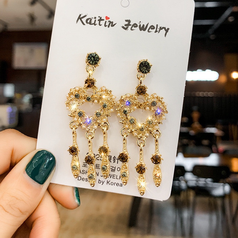 Bông Tai Mạ Bạc 925 Hình Trái Tim Đính Kim Cương