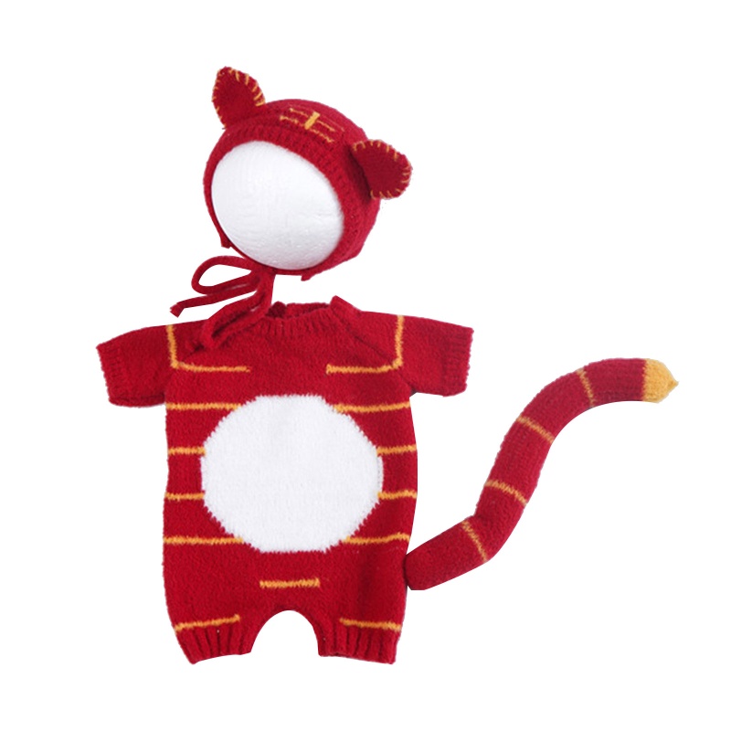 Bộ Đồ Hóa Trang Chú Hổ Dùng Làm Phụ Kiện Chụp Ảnh Cho Bé Trai Sơ Sinh