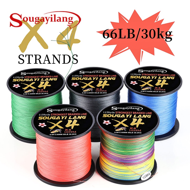 Sougayilang Cuộn Dây Câu Cá Bện 4 Sợi 18-66lb pe Siêu Chắc Chắn Dài 100m