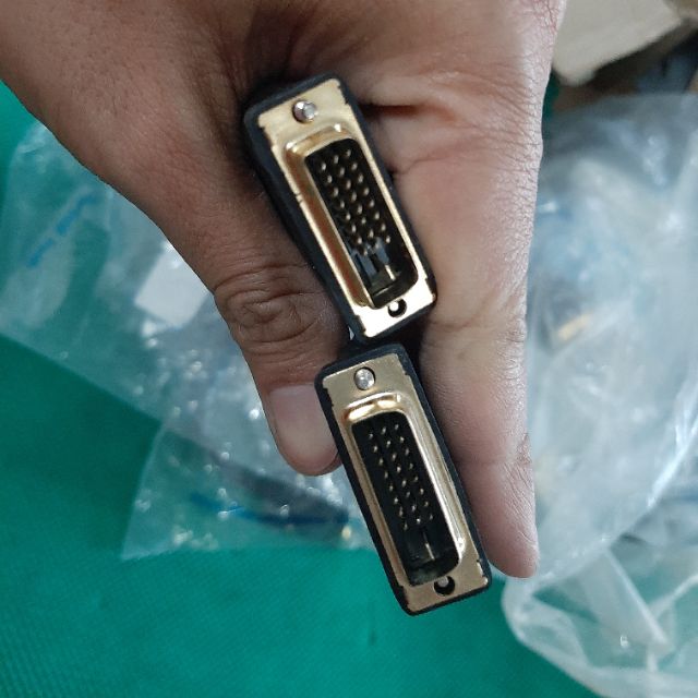  Cáp tín hiệu DVI-D (24+1) 2 đầu đực dài 20cm dây bằng đồng cho đường truyền siêu chuẩn