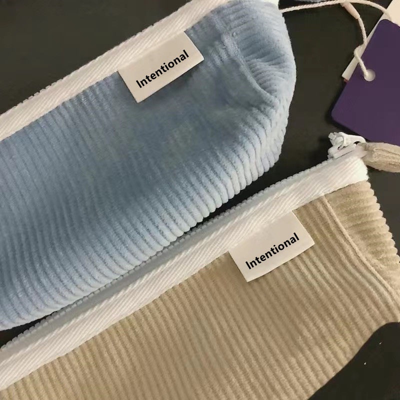 Túi Đựng Bút Bằng Vải Nhung Kẻ Màu Trơn Hình Tàu Con Tàu Dành Cho Học Sinh Trung Học