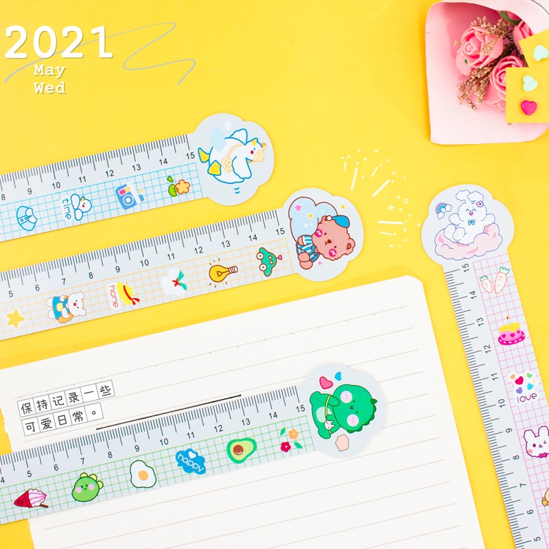 [Mã LIFEBOOK2 giảm 10% đơn 0Đ] Thước kẻ cute dễ thương loại 15cm học sinh trẻ em dùng trong học tập CREAMY TK160