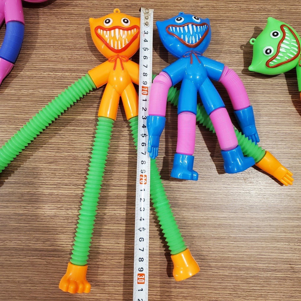 Đồ chơi Huggy Wuggy có đèn led Hapi Toys - Poppy Playtime cao cấp lò xo kéo dãn tạo mọi kểu dáng cho bé