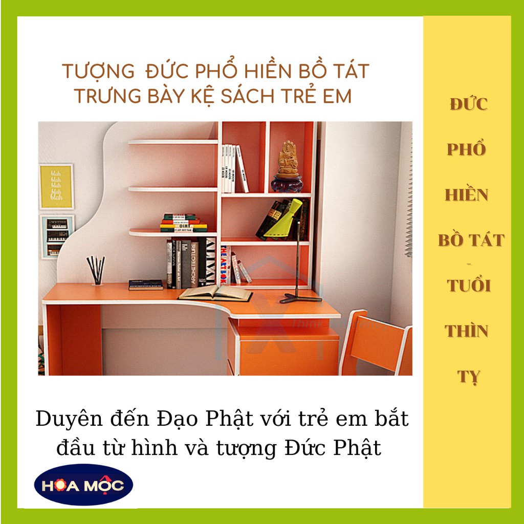 PHẬT BẢN MỆNH PHỔ HIỀN BỒ TÁT- TUỔI THÌN, TỴ BẰNG GỖ[HOA MỘC][FREE SHIP] TƯỢNG ĐỂ Ô TÔ, BÀN LÀM VIỆC, QUÀ TẶNG