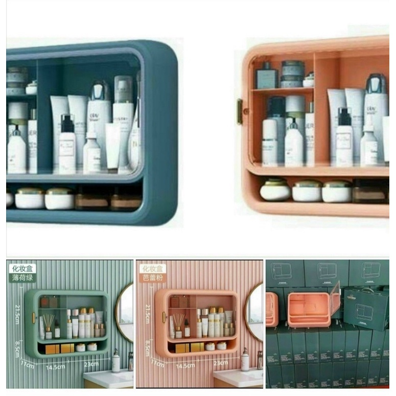Kệ Đựng Mỹ Phẩm Treo Tường, Hộp Tủ thuốc Y Tế Gia Đình Tiện Dụng Dán Tường Tiết Kiệm Không Gian