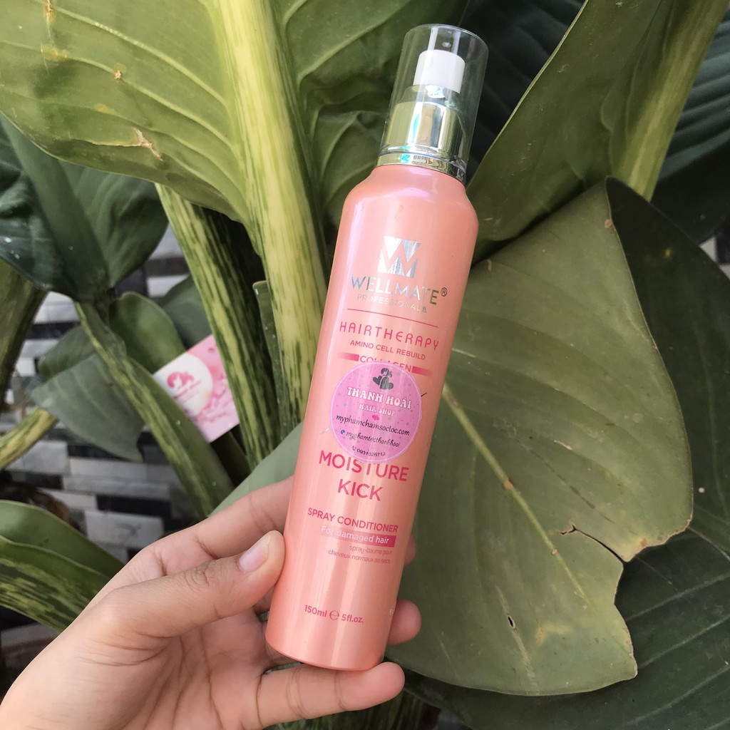 Sữa dưỡng tóc phục hồi chống rối VITAMIN hoa sứ Wellmate Moisture Kick Spray Conditioner 150ml