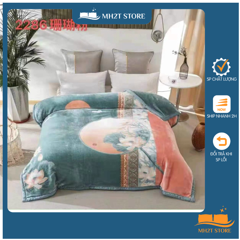 Chăn tuyết Hàn siêu mịn kt 2m*2m3 nặng 4kg SHOP MH2T STORE