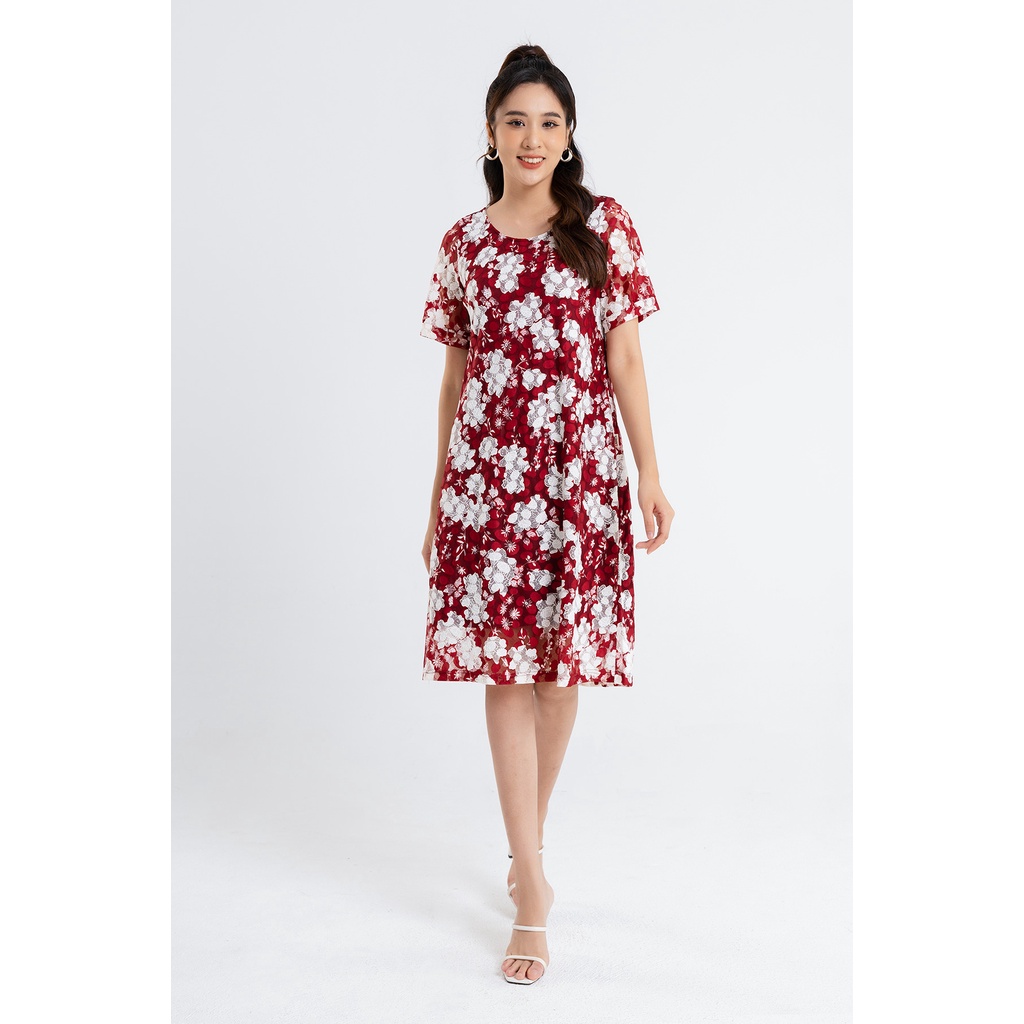 Đầm LAMER Nữ Dáng Suông Ren Hoa L63T22H052