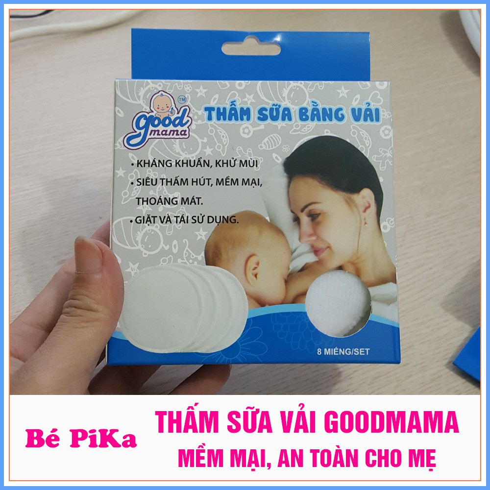 Hộp 8 miếng lót thấm sữa vải GoodMama 4 lớp siêu thấm hút cho mẹ