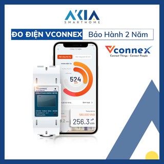 Thiết bị giám sát điện năng tiêu thụ thông minh Vconnex - Công tơ điện thông minh kết nối app, xem tiền điện, BH 2 Năm