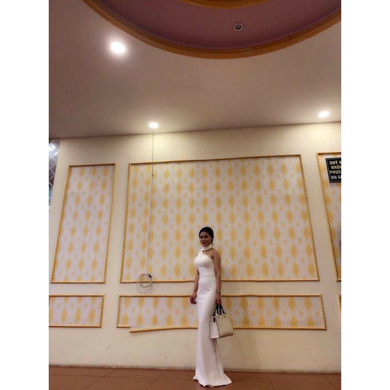 Đầm dạ hội lệch vai cao cấp kèm ảnh thật tặng hoa tai thời trang xinh xắn | BigBuy360 - bigbuy360.vn