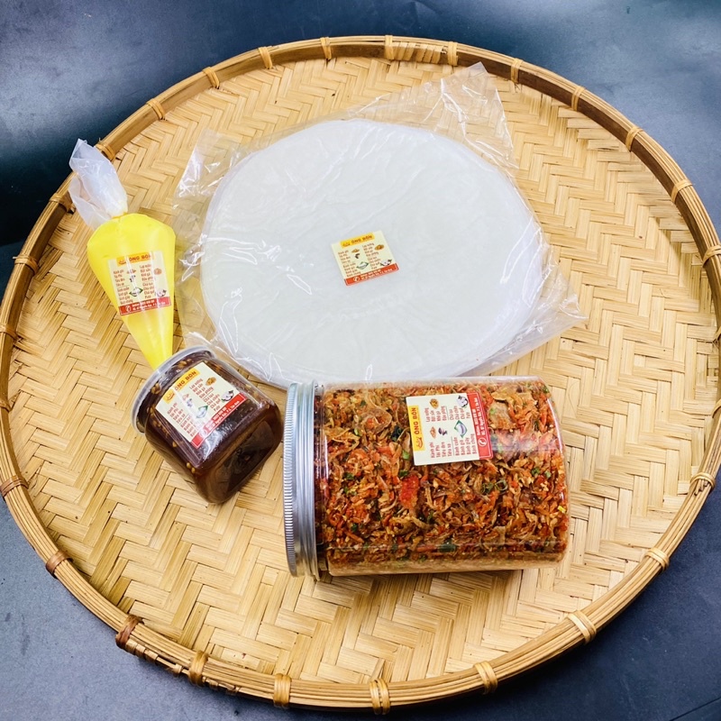 Combo Bánh Tráng Phơi Sương 500g - 250g Muối Tôm Hành Tỏi Phi - Sốt Me, Bơ Trứng