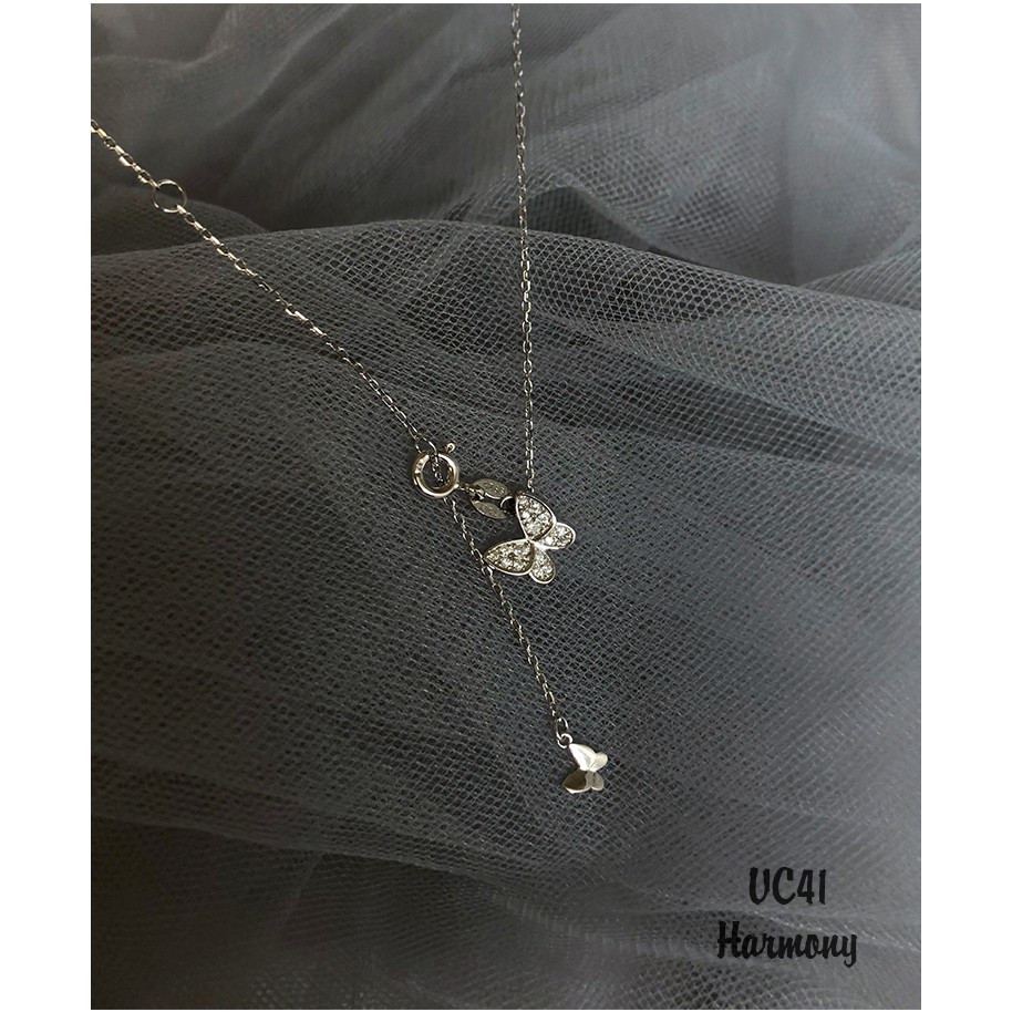 Dây chuyền chocker bạc nữ mặt hồ điệp cánh bướm đính đá sang chảnh| HARMONY ACCESSORIES VC41