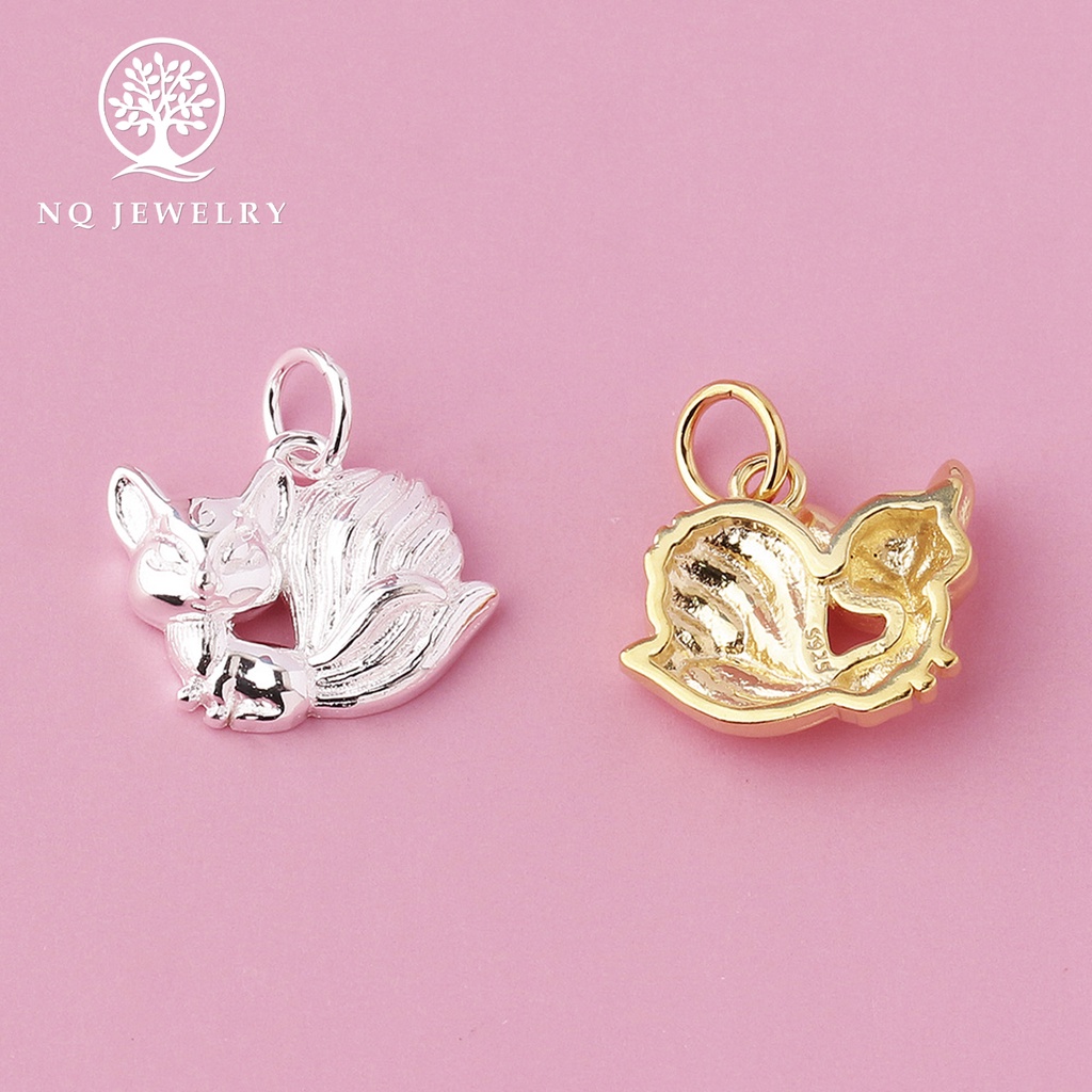 Charm bạc treo hình hồ ly chín đuôi - NQ Jewelry