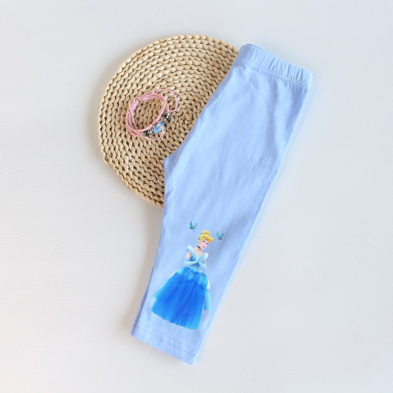Quần legging phối lưới họa tiết hoạt hình xinh xắn dành cho bé gái
