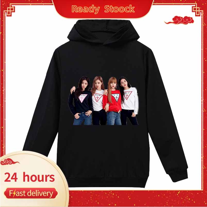Áo len trùm đầu hoạt hình trẻ em BLACKPINK mới dành cho bé trai và bé gái có tay dài