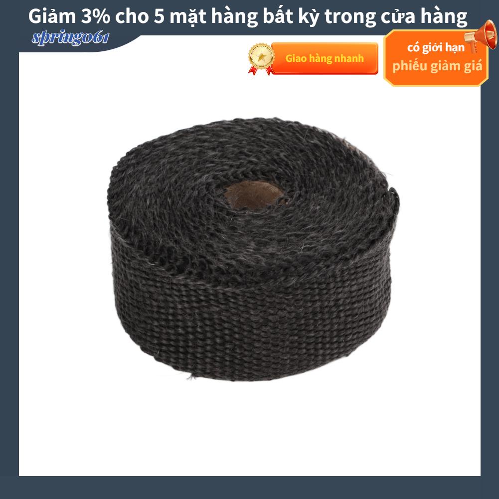 Spring061 Black Exhaust Heat Wrap Roll for Motorcycle Fiberglass Shield Tape Car