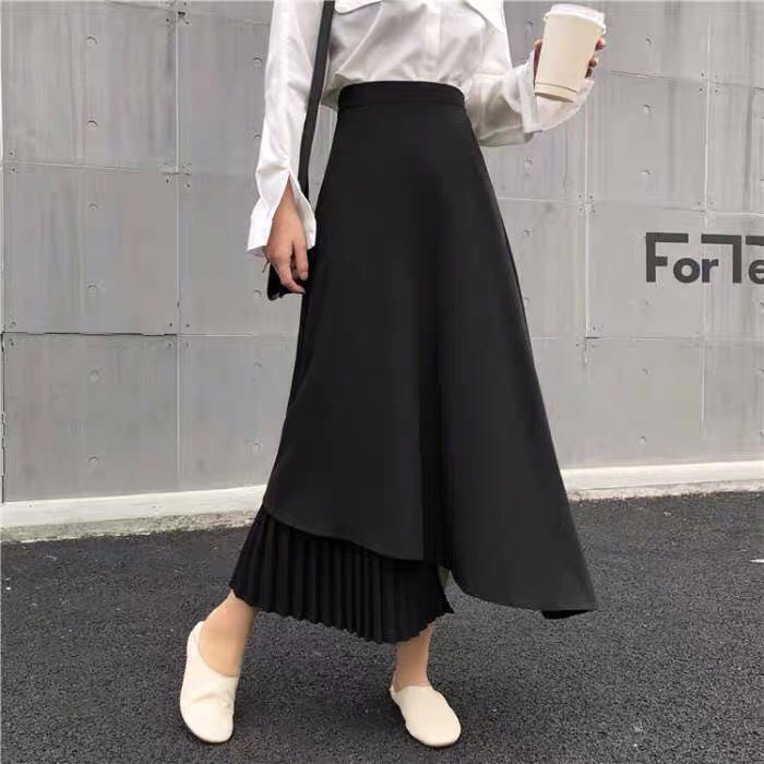 [ Mã FAMAYWA giảm 10K đơn 50K] Chân Váy Lệch Vạt Dập Ly Dáng Dài Hai Màu Siêu Xinh | BigBuy360 - bigbuy360.vn