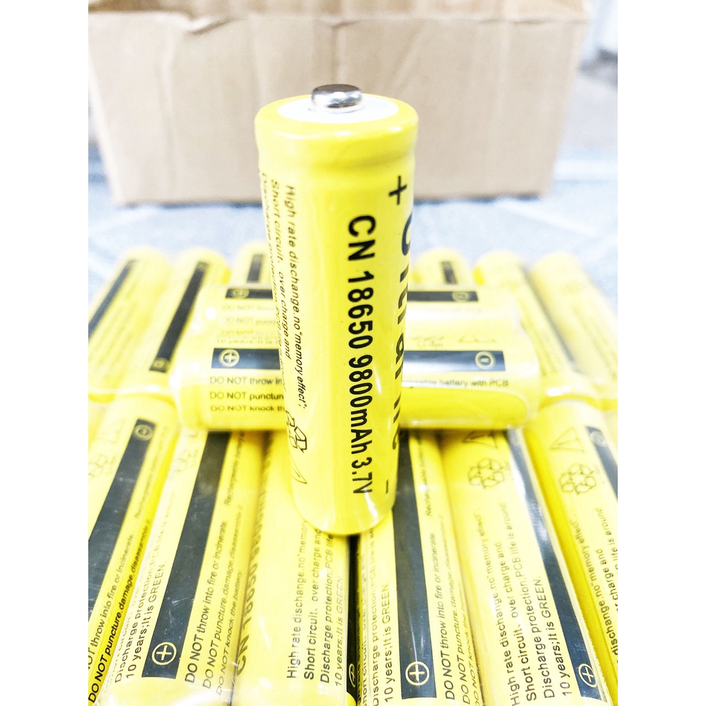 Pin sạc 3.7V 18650 Dung Lượng Cao 9800mAh Cho Sạc Dự Phòng, Đèn Pin, Quạt Mini, Đồ Chơi