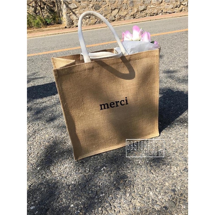 [HÀNG LOẠI 1 CÓ ĐỆM VÀ LÓT] Túi Cói Merci Loại 1 Size To Vintage