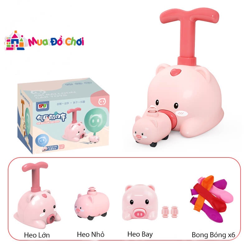 Bộ đồ chơi bơm bóng chạy xe hình thú dành cho các bé